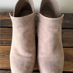 Suede Taupe Ankle Booties - Women